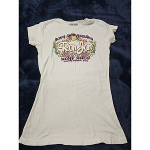 Womens Ron Jon snug fit tee size L surf shop beach  floral surfing